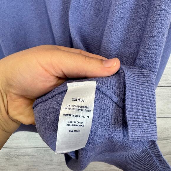 Splendid Plus Size Purple Knit Soft Short Sleeve Blouse Size XXL - Picture 7 of 8